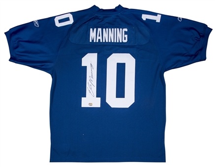 Eli Manning Autographed New York Giants #10 Jersey (Mounted Memories) (Red Cross Hurricane Relief Lot) 